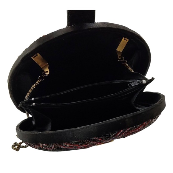 Bob Mackie Vintage Purse Glass Beaded Rainbow Dome Clutch Art Deco Boho SEE - Picture 9 of 13